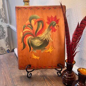 Vintage Hand Painted Rooster Art